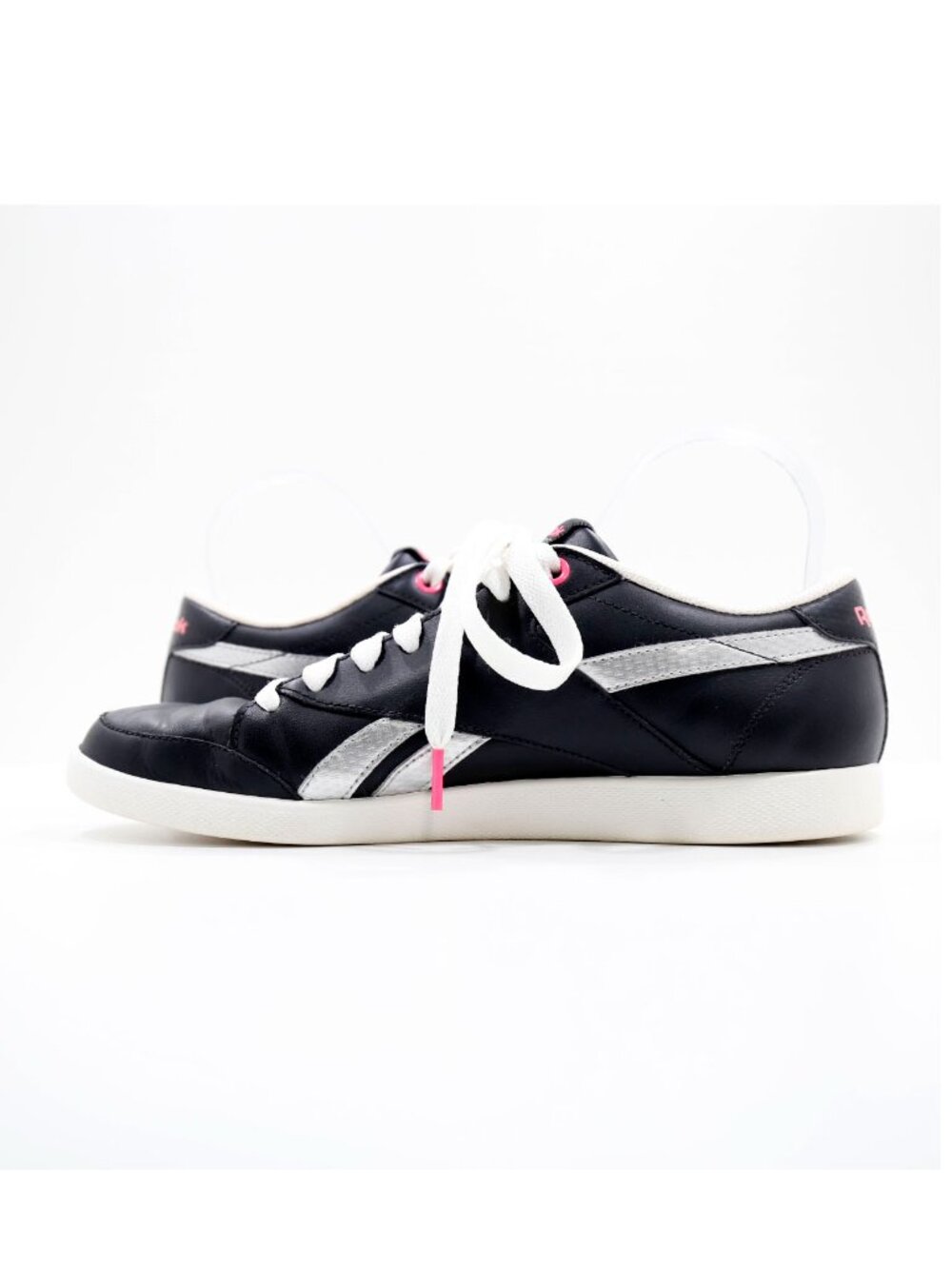 Reebok Fabulista Classic Black & Silver Leather Low Top Sneakers - Women's 9.5 - Picture 5 of 7